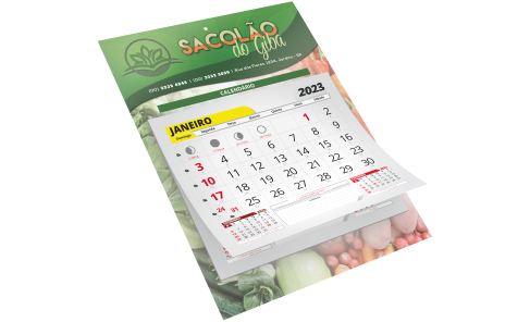100 Folhinha com Bloco de CalendárioA4 Calendario de Parede